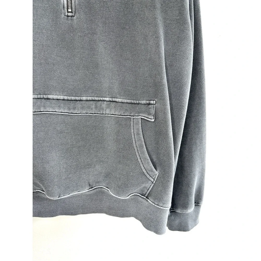 Original Use Men's XXL 1/4 Zip Pullover Hoodie Sweatshirt Gray Acid Wash Casual - Picture 5 of 8